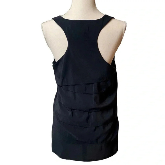 AQUA Black Tiered Racerback Sleeveless Blouse Large - Picture 8 of 10